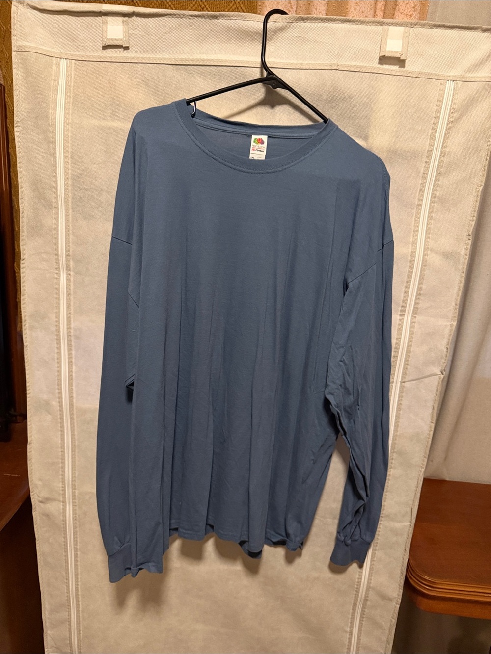 Fruit of the Loom Men's Long Sleeve Crew - Dusty Blue